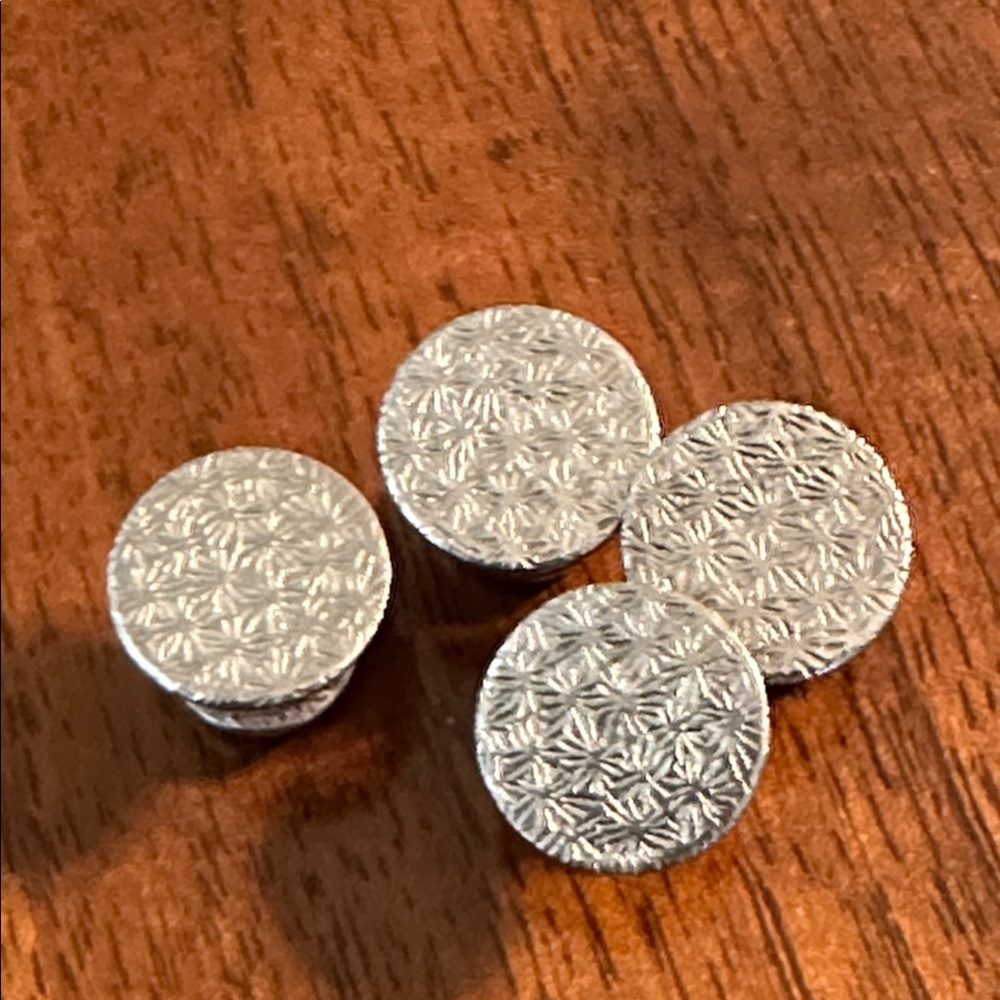 Four Silver Tone & Black Enamel‎ Painted Tuxedo Stud Set - Picture 3 of 3